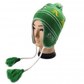 winter earflap acrylic knit beanie hat 