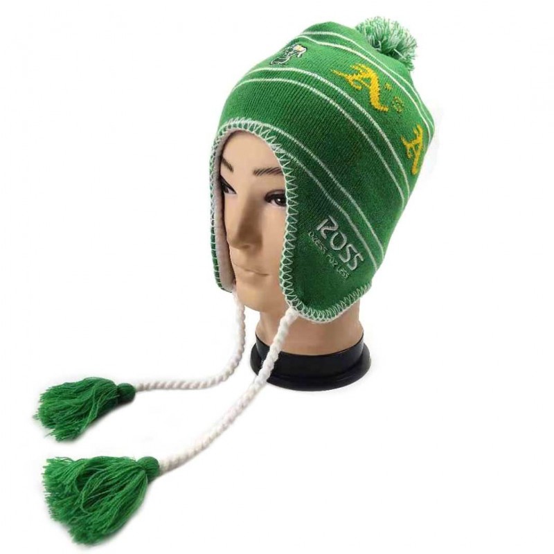 winter earflap acrylic knit beanie hat 