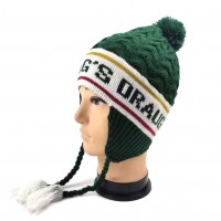 winter earflap acrylic knit beanie hat