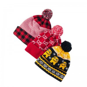New winter Thick warm twisted wool hat Europe and USA Amazon hot fashion knit hat pom winter hat wholesale