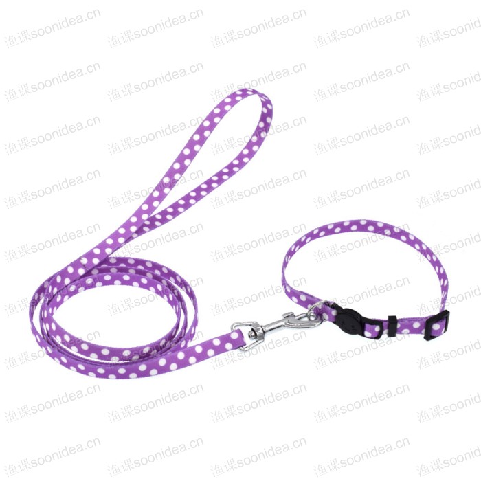 Heat transfer cat collar and leash set