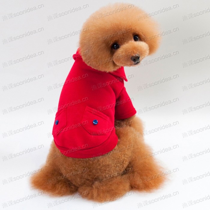 Wholesale Winter Dog Clothes Lapel Collar Dog Hoodie With double Pocket