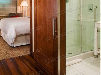 SFour Points By Sheraton Bathroom Sliding Barn Door with Round Window